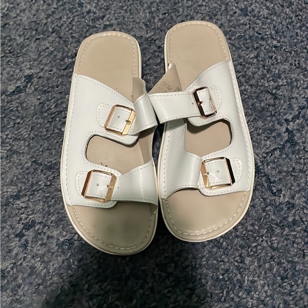 White sandals